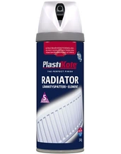 Plasti-kote radiator twist spraymaling satin hvid 400 ml