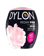 Dylon maskin tekstilfarve 07 Peony Pink med salt. Pakke med 350 gram
